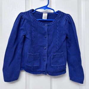 Blue Cable-Knit Cardigan | Gymboree XS (4)